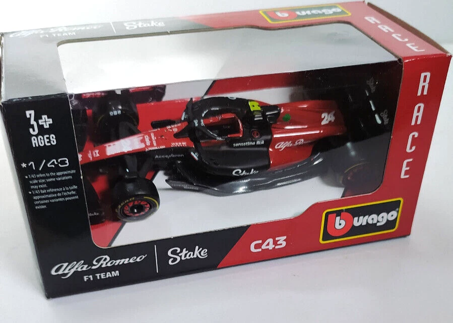 BBurago Burago Alfa Romeo C43 #24 Guanyu Zhou 2023 1/43 18-38085#24