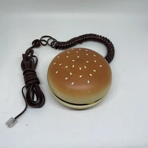 Hamburger Telephone Home Corded Cheeseburger Desktop Phone Landline Push Button  - Bild 1 von 12