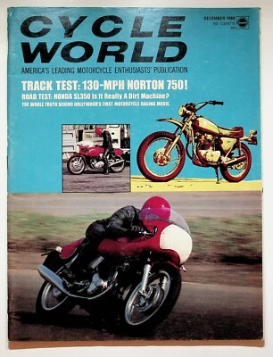 1969 Декабрь Cycle World Мотоциклетный Журнал Norton Commando Racer Honda SL350  - Изображение 1 из 4