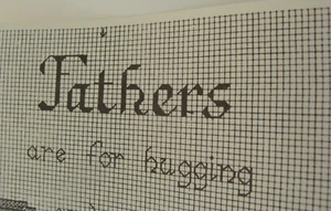 VTG 1987 Sweetheart Tree Cross Stitch Chart PatternsFathers Are For Hugging Card - Picture 1 of 5