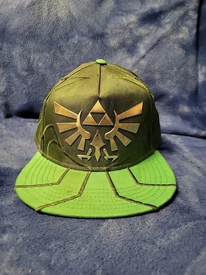 Legend Of Zelda Link Wingcrest Triforce Блестящий Логотип Зеленая Бейсболка Кепка Для Взрослых - Изображение 1 из 4