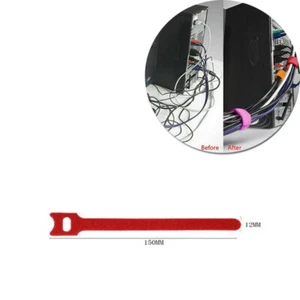 5x Organizador de cables de fijación reutilizable Correa Organizador de cables Nylon Organizador ordenado ROJO - Imagen 1 de 6