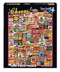 Cheers! Cerveza Etiquetas 1000pc Puzle Rompecabezas Por Blanco Mountain - Imagen 1 de 1