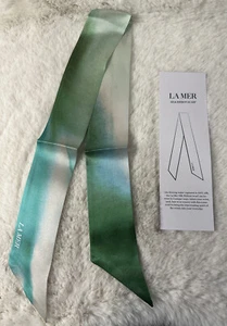 La Mer 100% Silk Scarf In Jade 32.5*2.25” —NEW - Picture 1 of 8