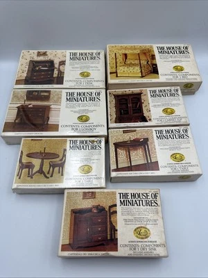 Lot Of 7 The House Of Miniatures X-Acto Doll House Furniture (3 Unopened) 1997 - Image 1 of 4