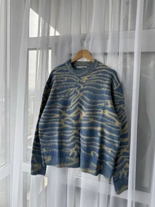 Acne Studios Mohair sweater unisex rare Blend – Blue e Beige M Oversize HYPE Y2K - Picture 1 of 7