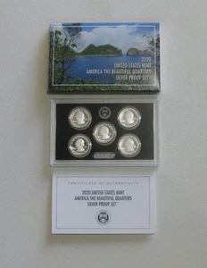 America the Beautiful Quarters Silver Proof set - 2020 Complete with Box and COA - Picture 1 of 2