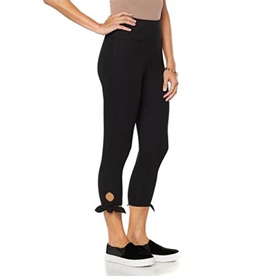 Leggings capri Diane Gilman DG2 Talla 2X Corbata Lateral Negro Mezcla de Algodón Foto 1 de 4