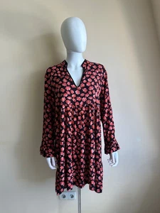 Splendido abito da donna designer nuovo senza etichette GANNI Lindale stile crepe taglia 42 DM - Foto 1 di 12