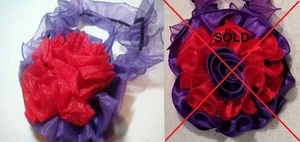 Red Hat Ladies - Red & Purple Chiffon Hatband or Headband - Picture 1 of 7