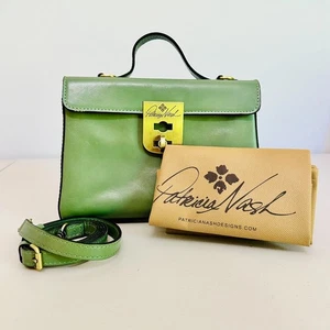 PATRICIA NASH CARISBROOKE SAGE VINTAGE DISTRESSED LEATHER SATCHEL CROSSBODY $199 - Picture 1 of 12