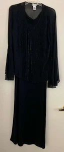 Newport News Seide Perlen Jacke Gr. 14 + Liz Claiborne ärmellos schwarz Kleid L - Bild 1 von 23