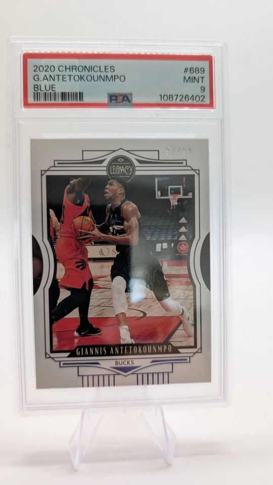 2020 Panini Chronicles Legacy Blue /99 Giannis Antetokounmpo #689 PSA 9   - Image 1 of 2