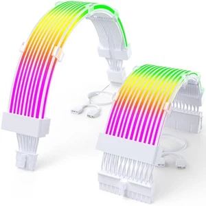 SIRLYR ARGB PSU Power Supply Extension Cables RGB Flow ATX 24Pin 12vhpwr - Picture 1 of 1