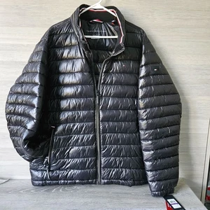 Tommy Hilfiger Ultra Loft Light Weight Puffer Glossy Jacket Mens Size XXL Black - Picture 1 of 24
