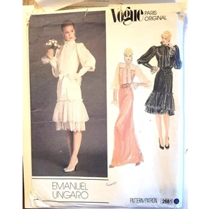 Vogue Paris Original 2681 80er Schnittmuster Ungaro Victorian-Style Kleid Gr. 6 - Bild 1 von 6