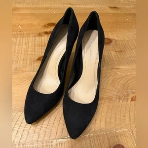 BCBGeneration Black Heels Classic Suede Design - Picture 1 of 7