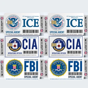 6 Pack FBI ICE CIA Credit Debit Card Sticker Durable Waterproof Vinyl Decal Set - Picture 1 of 11