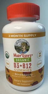 Mary Ruths Organic Kids Gummies D3 +K2 , Exp-1/30/2026 Strawberry. 60ct - Picture 1 of 5
