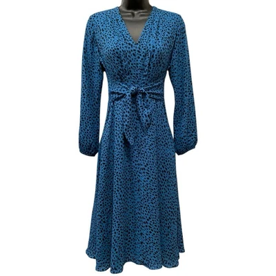 Ann Taylor Petite Womens Size 0P Leopard Print Tie Front Midi Dress Lined - Image 1 of 4