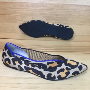 Rothy's The Point Big Cat Leopard Animal Print Ballet Flats Women’s Size 8.5 - Picture 1 of 19