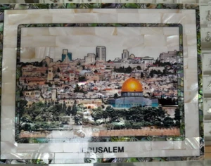 Mosque Aqsa Wall Hanging Natural Seashell Handmade Art 20x26cm - Picture 1 of 4