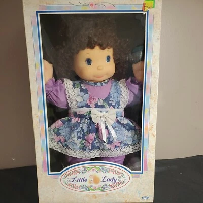Muñeca Cititoy Morena Rizada Pequeña Dama Vintage 1990 Cabeza de Vinilo Cuerpo Suave 16" Foto 1 de 4
