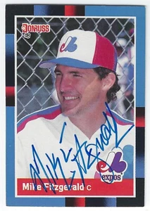 MIKE FITZGERALD MONTREAL EXPOS SIGNED 1988 BASEBALL CARD ANGELS NEW YORK METS - Picture 1 of 1