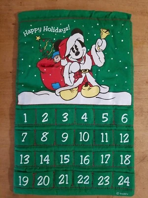 Hallmark Advent Calender Mickey Mouse Green Fabric No BEAR - Image 1 of 4
