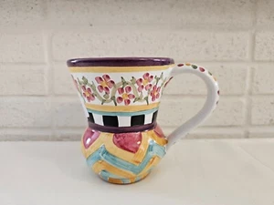 NEW Mackenzie Childs HITCHCOCK FIELD TAYLOR MUG Handcrafted & Painted Majolica - Picture 1 of 11
