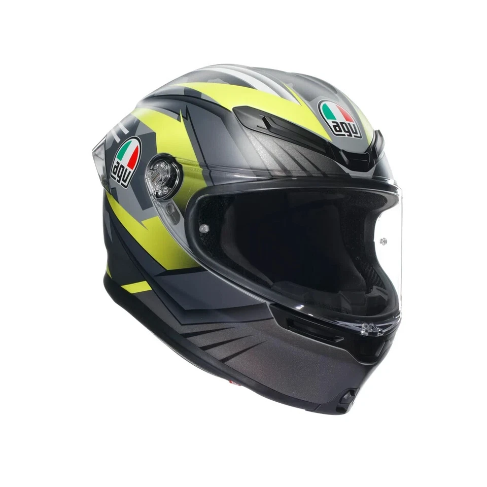 CASCO AGV K6 S INTEGRALI COLOR EXCITE MATT CAMO/YELLOW FLUO CALOTTA IN FIBRA - Immagine 1 di 1