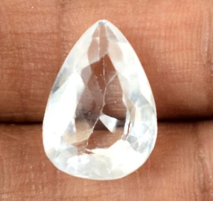 7.90 Ct Natural Russian White Phenakite 14 x 10 mm Pear Gemstone Certified E306 - Picture 1 of 8