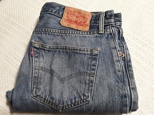 Vintage Original 90s USA Levis 501(Size 32x32)Med Wash Denim Blue Jeans With Tag - Bild 1 von 12