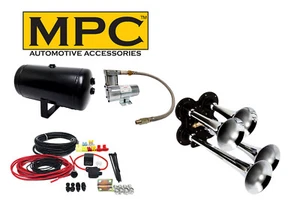 4 Trumpet Train Air Horn for Car & Truck 12v Air System 120 PSI External Mount - Bild 1 von 9
