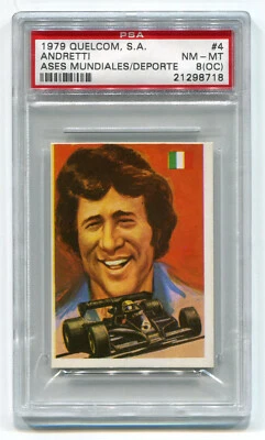 1979 Quelcom 4 Mario Andretti PSA 8 OC NM-Mint Formula 1 Racing Pop 1 Highest - Image 1 of 2