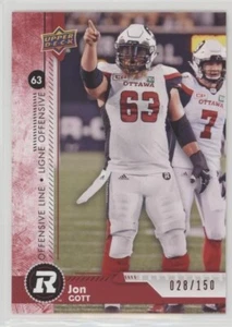 2018 Upper Deck CFL Red Parallel #128 Jon Gott /150 - 🔴⚫️ Ottawa REDBLACKS - Bild 1 von 1