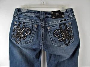 Miss Me Jeans Womens 29 Bootcut Embellished Bling Pockets JP6048B - READ DESC. - Picture 1 of 17