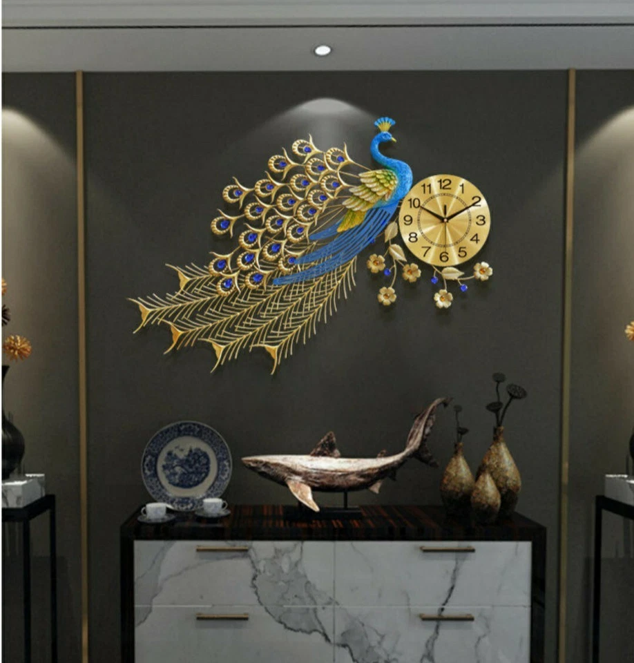 Peacock Wall Clock 3D wall decoration  - Image 1 of 4