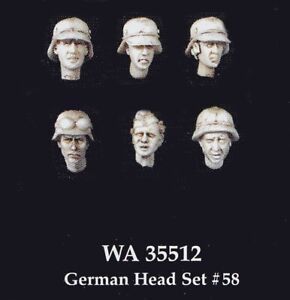VLS Warriors 35512 German Head Set Number 58 1/35 scale resin figure heads RARE