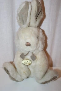 Gund Rabbit Bunny Stuffed Plush Toy Rare Vintage 1986 12" Leather Paws Ears - Picture 1 of 9