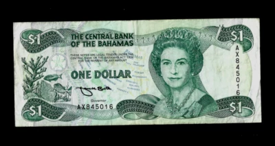 BAHAMAS (1) BANK NOTE  1 DOLLAR  L.1974(1992)  FINE  P  51 - Image 1 of 2