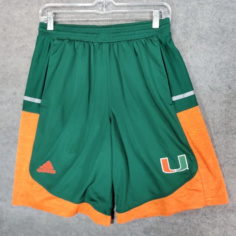 University Miami Hurricanes Shorts Mens Medium Green  Adidas Cover