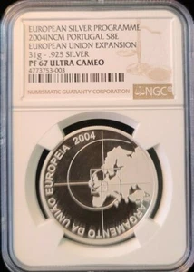 2004 PORTUGAL SILVER 8 EURO S8E EUROPEAN UNION EXPANSION NGC PF 67 ULTRA CAMEO - Picture 1 of 3