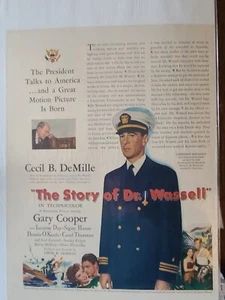 1944 Magazine Movie Ad  "The Story of Dr. Wassel" - Picture 1 of 2