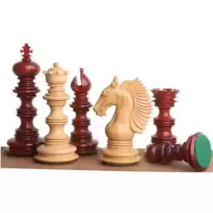 Juego de ajedrez Staunton de lujo Galant Knight de 4,5" - Solo piezas de ajedrez - Bud Rosewood - Imagen 1 de 5