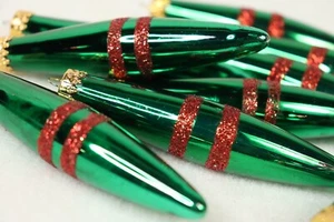 9 grüne Glas Turm Ornamente 4" - Bild 1 von 5