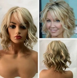 Kurze blonde gewellte Perücken mit vollem Haar #88-85 Perücken aus synthetischem Haar natürlich täglich - Bild 1 von 5