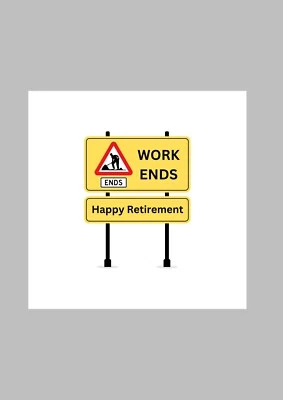 Greeting Card Work Ends Here Happy Retirement Funny  Retirement Card - Image 1 of 4