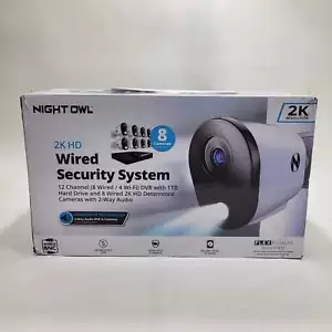 Night Owl12 Channel 8 Camera Wired 2K 1TB DVR Security System 2-way Audio - Picture 1 of 3