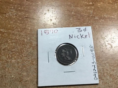 1870  Three (3) Cent Nickel-Civil War Coin-041223-0048 Cover